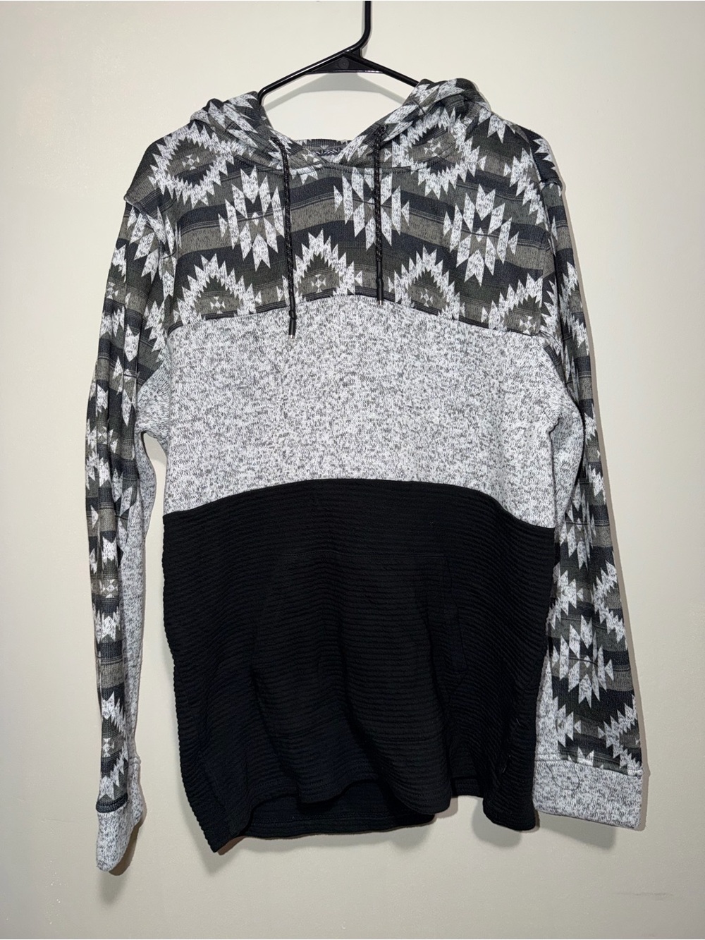 Depart West Men’s XL Southwestern Colorblock Hooded Pullover Hoodie